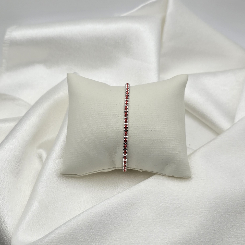 Luxury Red Ribbon & Sterling Silver 925 Woven Bracelet